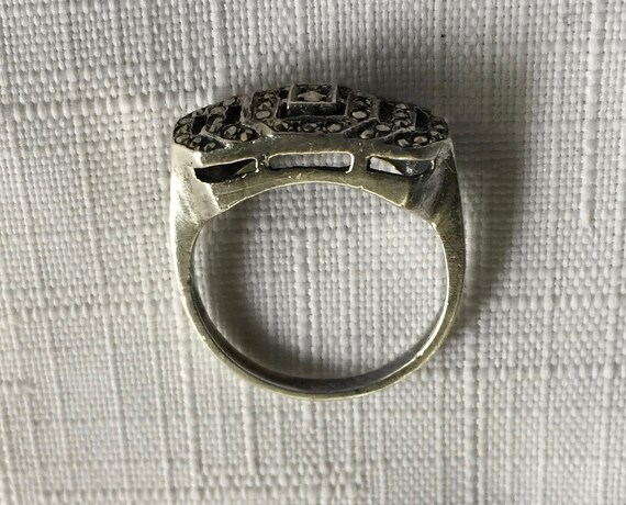 Marcasite Ring, Sparkly Ring, Deco Ring, Pave Mar… - image 10