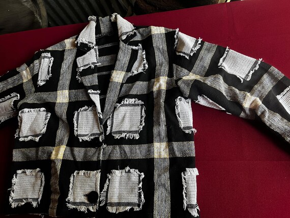 Patchwork Jacket, Black White Jacket, New Identit… - image 10