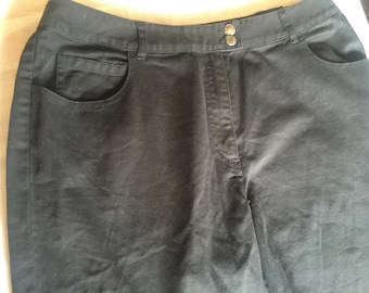 Black Cotton Short, Black Walking Short, Chicos Shorts, Long Black Shorts, Big Pocket Shorts, Mom Shorts, High Waist Shorts, Size 12 Shorts