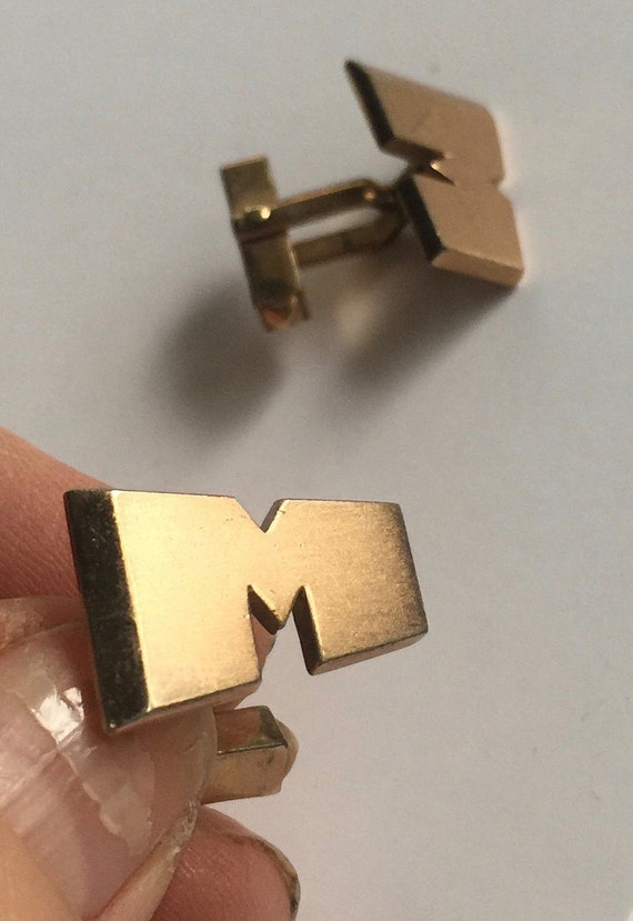 Initial M Cufflink, Initial M Cuff Link, M Cuffli… - image 7