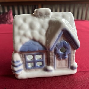 Japan Votive, Cottage Votive, Cottage Tealight, White Votive, Village Decor, Cottage Decor, Village Display, Ceramic Votive, Farm Votive
