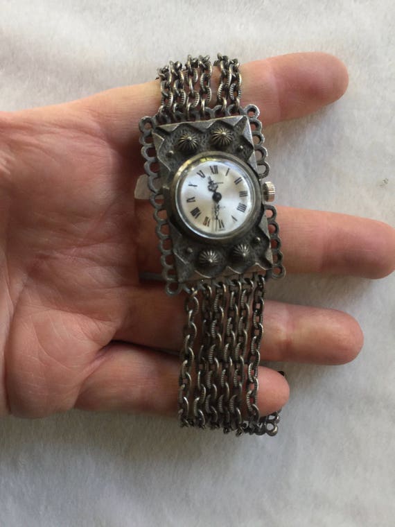 Chain Bracelet Watch, Small Metal Watch, Small Bra