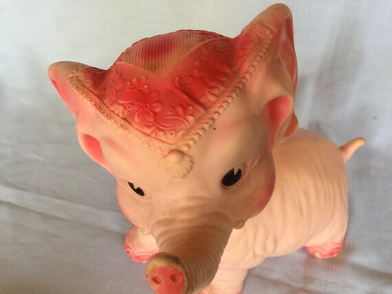 Rubber Elephant, Rubber Retro Toy, Sun Rubber Company, India