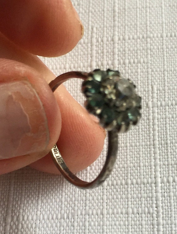 Uncas Silver Ring, Blue Stone Ring, Retro Blue Ri… - image 4