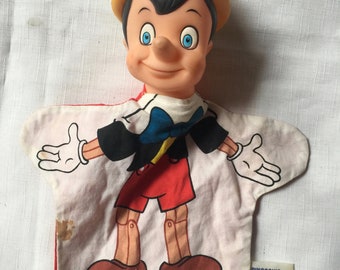 Pinocchio Puppet, Retro Puppet, 50s Puppet, Disney Puppet, Hand Puppet, Disney Collectible, Disney Collector, Doll Puppet, Cartoon Puppet