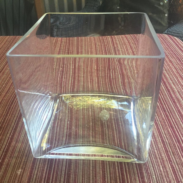 Clear Glass Vase, Clear Rectangle Vase, Clear Tall Vase, Clear Square Vase, Square Vase, Clear Vase, Transparent Vase, Heavy Clear Vase