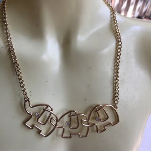 Elephant Pendant, Elephant Necklace, Elephant Jewelry, Elephant Bib, 80 Bib Necklace, 80 Necklace, 90s Necklace, Animal Bib, Animal Necklace image 2