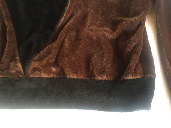 Brown Pullover, Cowl Pullover, Brown Black Top, V… - image 3