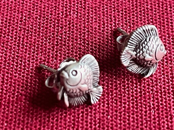 Tiny Fish Stud, Tiny Fish Earring, Silver Fish St… - image 5