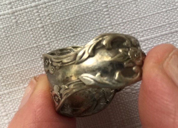 Silver Spoon Ring, Spoon Ring, Antique Silver Rin… - image 5