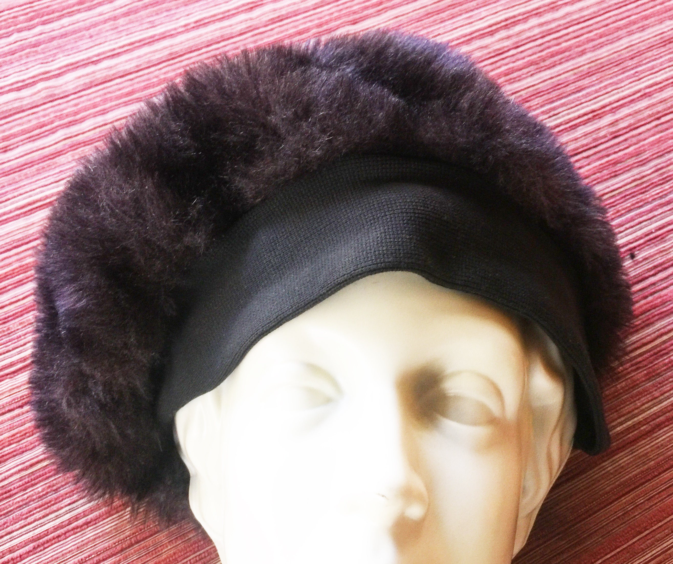 Faux Fur Hat, Fuzzy Winter Hat, Brown Winter Hat,plush 