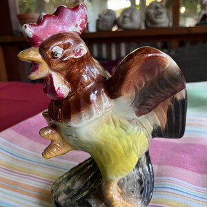 Kitchen Art, Distressed Kitchen Art, Ceramic Rooster, Retro Rooster, Farm Kitchen, Kitchen Decor, Country Kitchen, Kitchen Figurine, Rooster