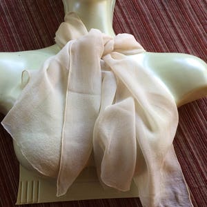 Beige Scarf, Beige Sheer Scarf, Tan Scarf, Career Scarf, Beige Career Scarf, 70 Scarf, Business Scarf, Chiffon Scarf, Off White Scarf