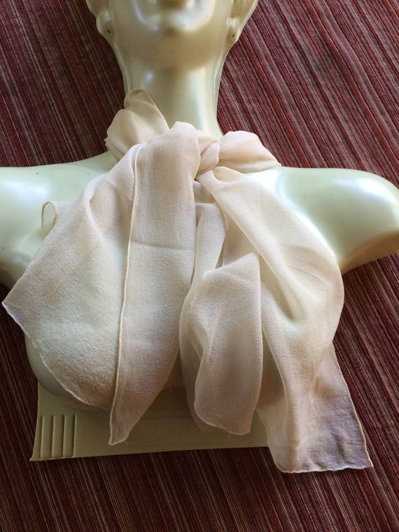 Beige Scarf, Beige Sheer Scarf, Tan Scarf, Career… - image 1