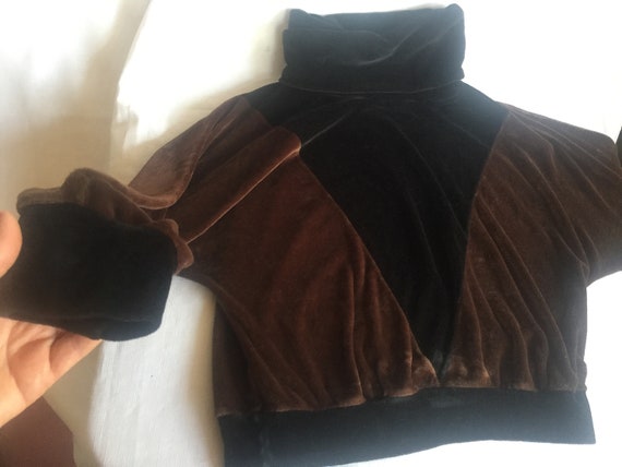 Brown Pullover, Cowl Pullover, Brown Black Top, V… - image 8