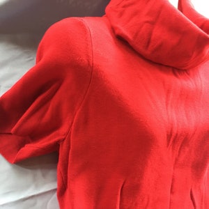 Red Top, Short Sleeve Red Top, Red Blouse, Red Knit Top, Red Turtle Neck, Red Turtleneck, XL Sweater, Red Sweater, Red Pullover, XL Knit Top image 5