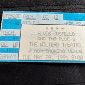 Elvis Costello, Tom Waits, 90er Jahre Konzert, Konzertkarte, Teenage Fan Club, Rickie Lee Jones, Rock Ticket Stub, Rock Roll Geschenk, Rock Musik