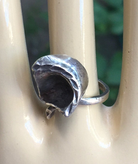 SIlver Swirl Ring, Rustic Silver Ring, Ridge Silv… - image 5