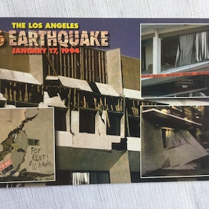 Los Angeles Postkarte, Kalifornien Postkarte, Earthquake Postkarte, Westküste Postkarte, Space 90er Postkarte, 90er Jahre Postkarte, Los Angeles 90er Jahre