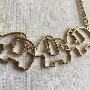 Elephant Pendant, Elephant Necklace, Elephant Jewelry, Elephant Bib, 80 Bib Necklace, 80 Necklace, 90s Necklace, Animal Bib, Animal Necklace image 1
