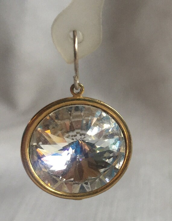 Clear Dangle, Big Rhinestone Earring, Rhinestone … - image 3