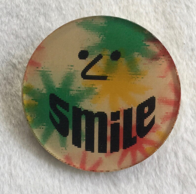 Smile Pin, Smile Brooch, Lenticular Pin, Hologram Pin, Happy Face Pin ...