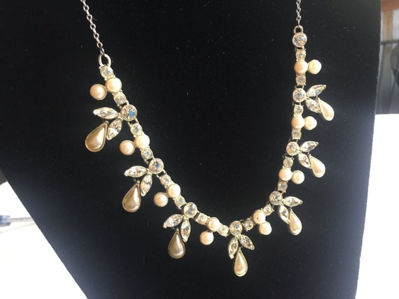 Rhinestone Necklace, Glamour Necklace, Dress Up N… - image 1