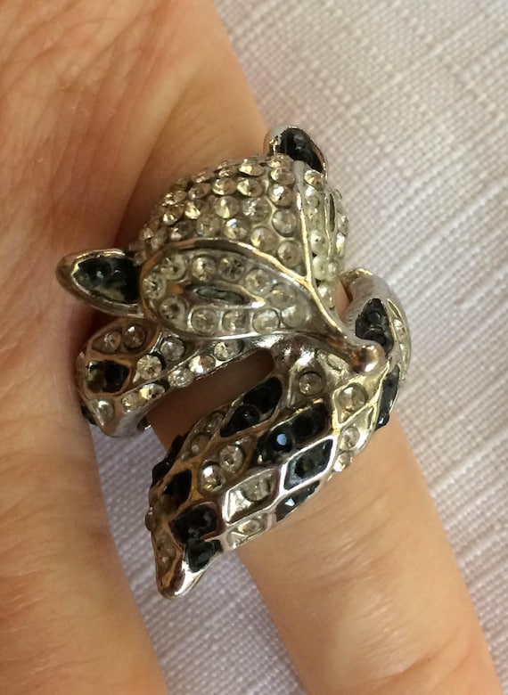 Fox Ring, Rhinestone Ring, Stretch Ring, Fox Stre… - image 1