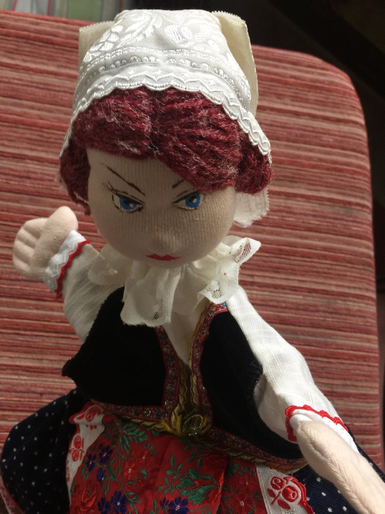 Lady Puppet Hand Puppet Folk Art Puppet Woman Puppetretro Etsy