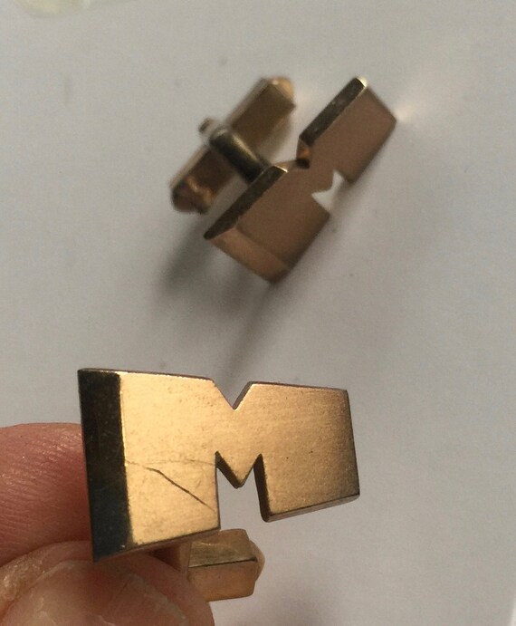 Initial M Cufflink, Initial M Cuff Link, M Cuffli… - image 5
