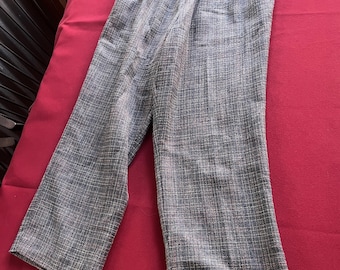 Baggy Pants, Appleseeds Pants, Blue Tweed Pants, Elastic Waist pants, Baggy Pull On pants, Wide Leg Pants, Large tweed pants, Office Pants