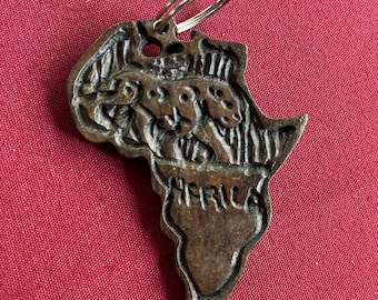 Africa Keychain, AFRICA Gift, Africa Accessory, Black Keychain, Wood Keychain, Africa, AFRICA Souvenir, Africa Keepsake, Africa Momento