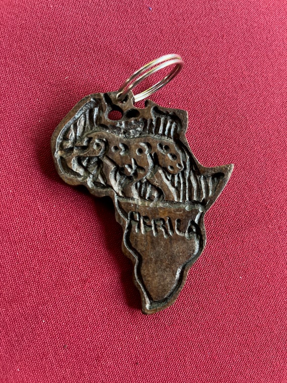 Africa Keychain, AFRICA Gift, Africa Accessory, B… - image 1