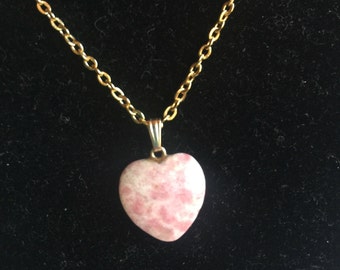 Pink Heart Pendant, Heart Pendant, Painted Pendant, Delicate Pendant, Heart Necklace, Pink Heart Necklace, Ceramic Pendant, Pink Pendant