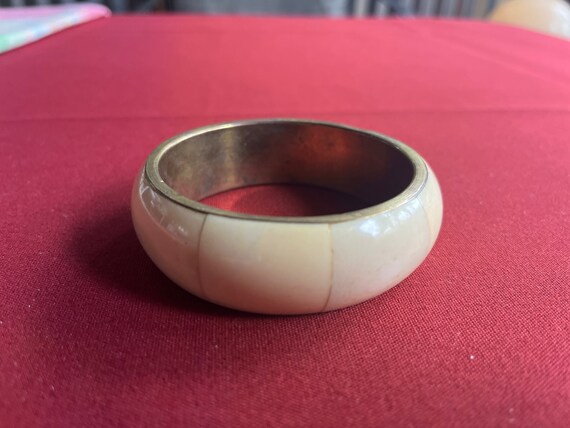 Beige Bracelet, Thin Stacking Bangle, Butterscotc… - image 9