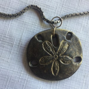 Hippie Pendant, Surfer Pendant, Beach Pendant, Large Pendant, Sand Dollar Pendant, Big Pendant, Heavy Pedant, Sand Dollar Necklace