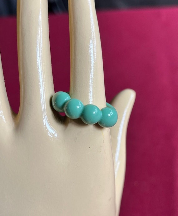 Green Ring, 60s Ring, Mod Ring, Arty Ring, Abstra… - image 1