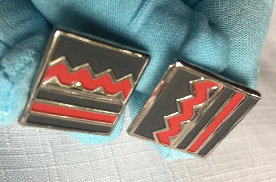 Red Black Cufflink, Art Cufflink, Red Cufflink, R… - image 4