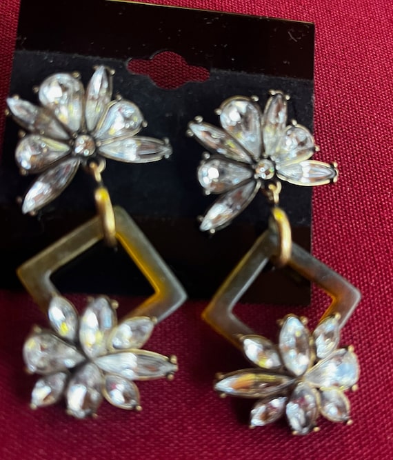 Clear Dangle, Big Rhinestone Earring, Rhinestone … - image 10