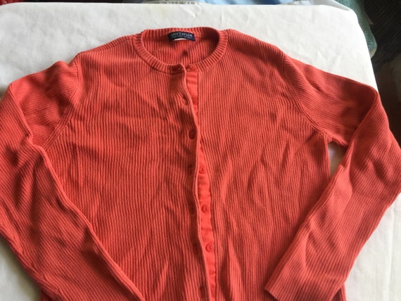 Orange Sweater, Orange Cardigan, Ribbed Cardigan,… - image 2