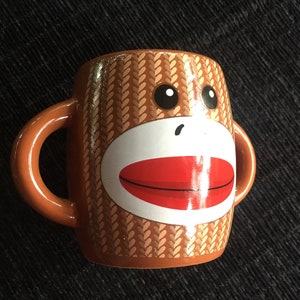 Cocoa Cup, Sock Monkey Gift, Dessert Dish, Ice Cream Dish, Dessert Cup, Ice Cream Cup, Cocoa, Sock Monkey, Monkey, Monkey Dish, Monkey Cup