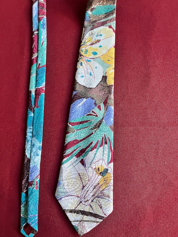 Floral Necktie, Pastel Necktie, Flower Necktie, 70