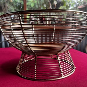 Cuenco de alambre con pie, frutero, cesta de metal, cesta de frutas, cuenco de alambre, cesta de hierro forjado, cesta de alambre, cuenco de alambre decorativo, cuenco de exhibición