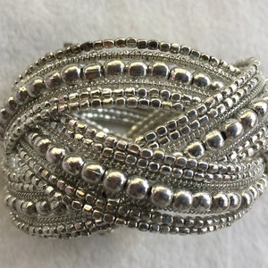 Silber Armband, Hochzeitsarmband, Retro Silber Armband, Perlenarmband, Silber Perle Armreif, Silber gewebte Armreif, Braut Armband, Silber Armreif