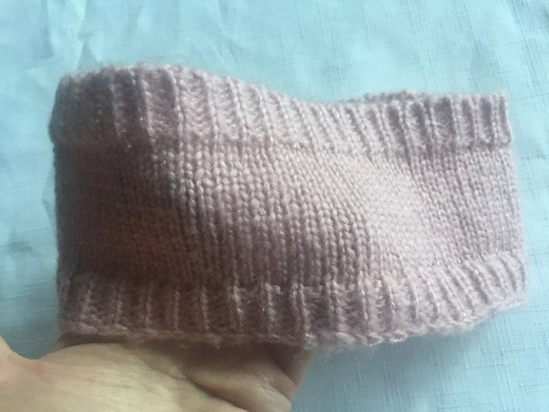 Pink Knit Headband, Pink Headband, Flower Headband, Pink Knit Headband, Pink Knit Cap, Cable Headband, Pink Cable Headband, Knit Headband image 5
