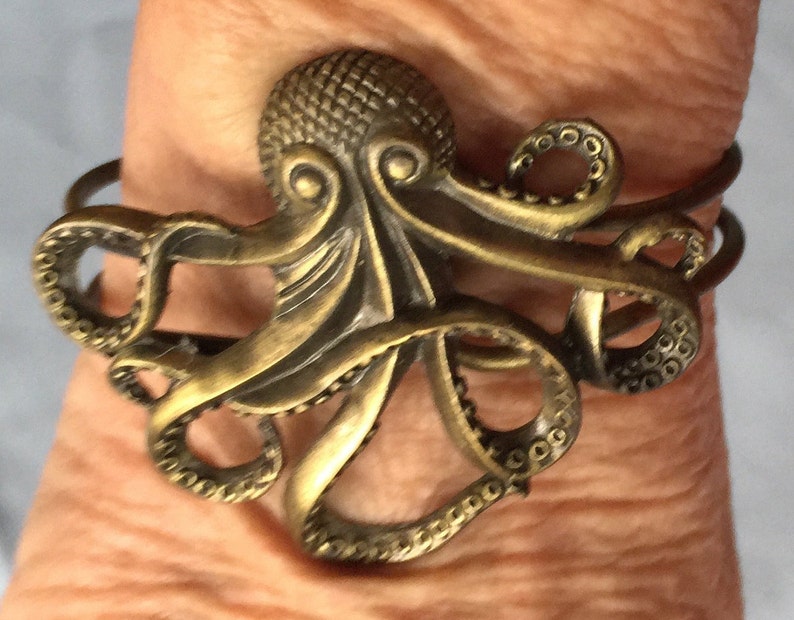 Sealife Bracelet,Hinge Bracelet,Steampunk Bracelet,Ocean Bracelet,Sea Bracelet,Boho Jewelry,Octopus Jewelry Boho Bracelet Octopus Bracelet