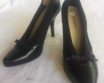 Black High Heel, Ellen Tracy Pumps, Ellen Tracy Shoes, Black Leather Pump, Black Pump, Leather Pump, Leather High Heel, Dressy Pump