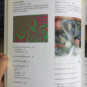 May include: A book cover with a green and pink psychedelic pattern. The book is titled "Final Effects" and is part of a series called "Kai's Power Tools Studio". The book cover also includes the text "Secrets from the incredible new set of plug-ins for Adobe After Effects and Adobe Premiere, which catapult video effects to a higher plane."