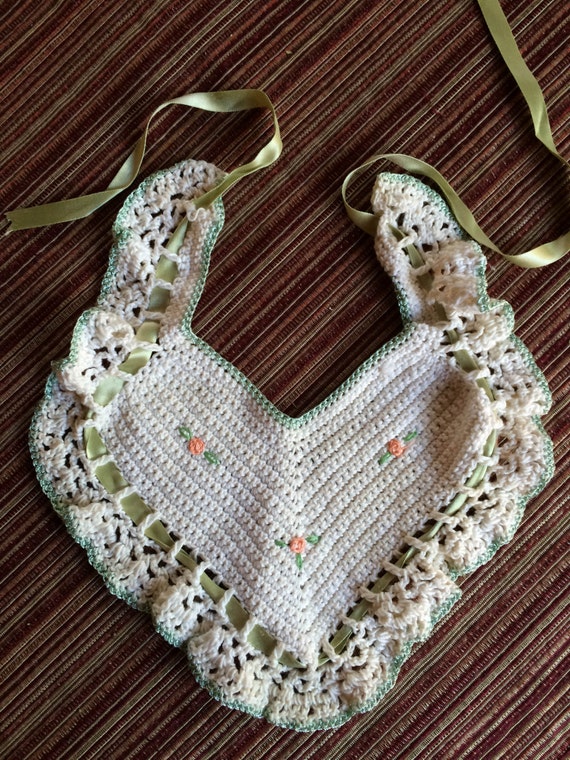 Embroider Baby Bib, Crochet Baby Bib, Handmade Bib