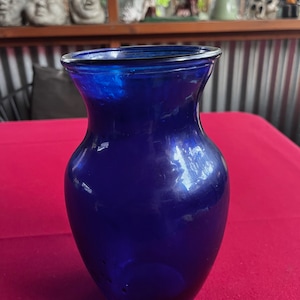 Tall Blue Vase, Tall Cobalt Vase, Blue Blown Vase, Blue Glass Vase, Dark Blue Vase, Cobalt Glass Vase, Cobalt Blue Vase, Blue Vase, Blue Urn
